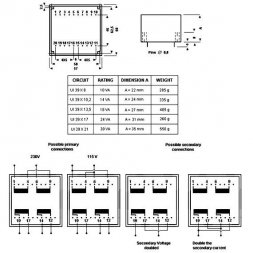 45060 MYRRA Transformator do PCB UI39-17 2x24V 24VA 2x115V