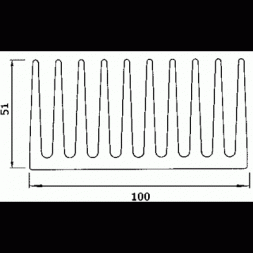 ZH-2533/40AL GAMA ALUMINIUM Heatsink AL standard L=40mm 100x51