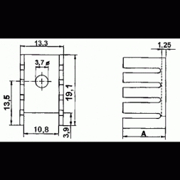 D 02 (FK302) VARIOUS Heatsink standard TO-220 13,3x19,1x9,53