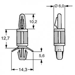 DSP 12,7 LCBS ETTINGER Manşoane distanţatoare din plastic pentru circuite imprimate