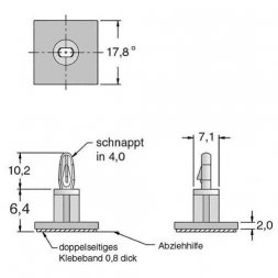 DSP 06,4 LCBSB ETTINGER Plastové dištančné stĺpiky pre plošné spoje