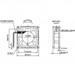 SF23080AT-2082HSL (SF23080AT-2082HSL.GN) SUNON Axiális AC ventilátorok