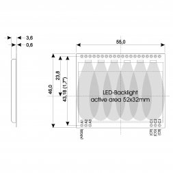 EA LED55x46-G ELECTRONIC ASSEMBLY Kijelző-tartozékok