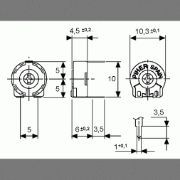 PT 10 LV 50 K (PT10LV10-503A2020) PIHER Trimming Potentiometers