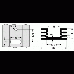 SK 75 37,5 SA-220 (SK75/37,5/TO220) FISCHER ELEKTRONIK Radiator AL anodowany czarny 32x14x37,5mm 10K/W