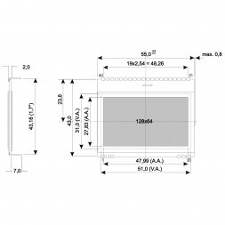 EA DOGM128E-6 DISPLAY VISIONS Grafické LCD moduly