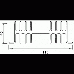 ZH-0753/100AL GAMA ALUMINIUM Heatsink AL standard L=100mm 115x40