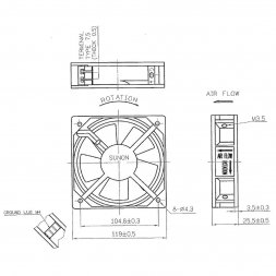 DP201AT-2122HST (DP201AT-2122HST.GN) SUNON Axiális AC ventilátorok