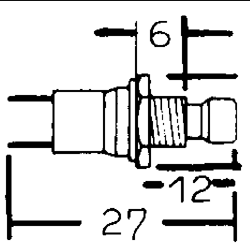 T 250 A = C 312 R ROT VARIOUS Przełącznik przyciskany D7mm 0-(1) SPST 0,5A 250VAC, czerwony, końcówki lutowane