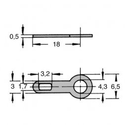 SPOC-0 ETTINGER Ureche pentru lipire D4,3x18mm alamă/Ag