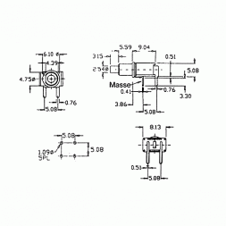 SDT 21 LP (TS-21A-UR1-E-H) SALECOM Butoane pentru circuite imprimate PCB