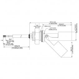 LS03-1A66-PP-500W STANDEX-MEDER Liquid Level Sensor Switch 1a 0,5A 180V 10W, PP, Horizontal Mount, Cable 0,5m