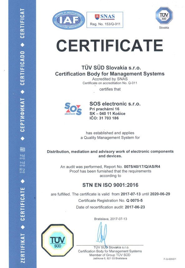 Obhájili sme ISO certifikát podľa nových štandardov a to medzi prvými