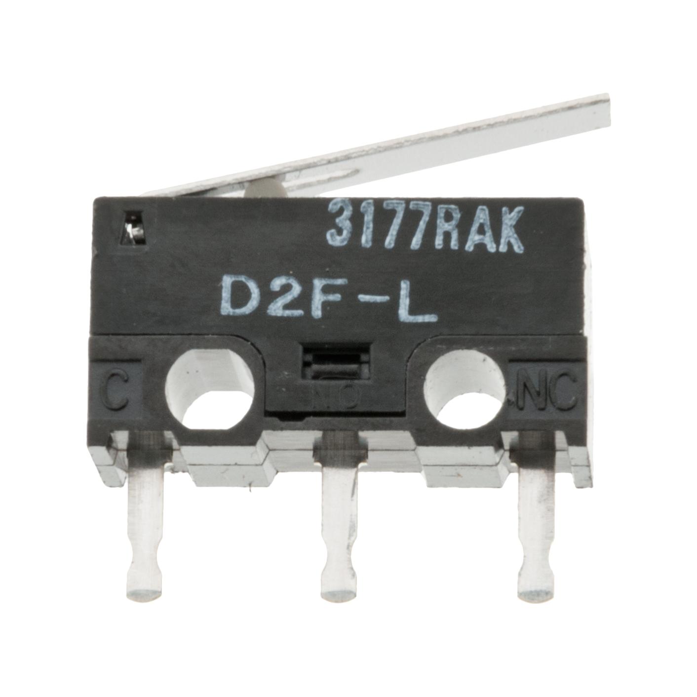 2Pcs OMRON D2F-L 3Pin PCB Mount Hinge Lever SPDT Micro Basic Limit Switch 