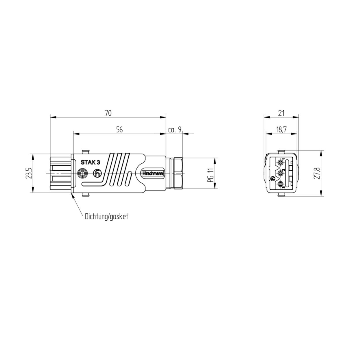 Plug in radio control receiver for motor 1 hirschmann stak stas 3 n 